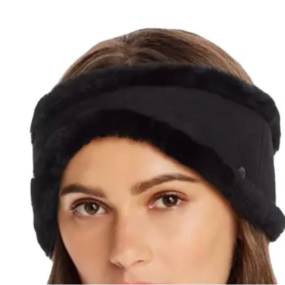 UGG Black Shearling Reversible Headband/Ear warmer